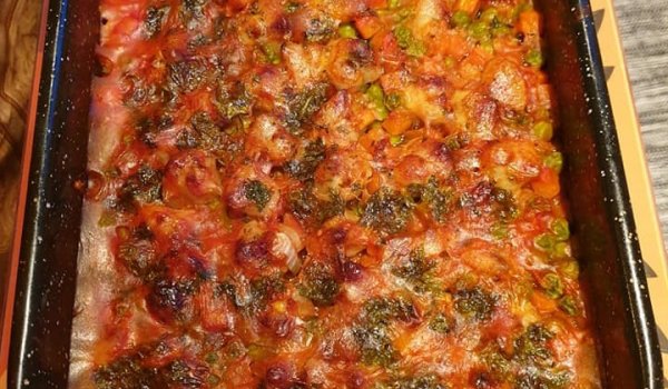 Пилешки трътки с ориз и зеленчуци