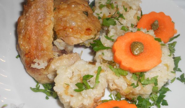 Пилешко с ориз и моркови