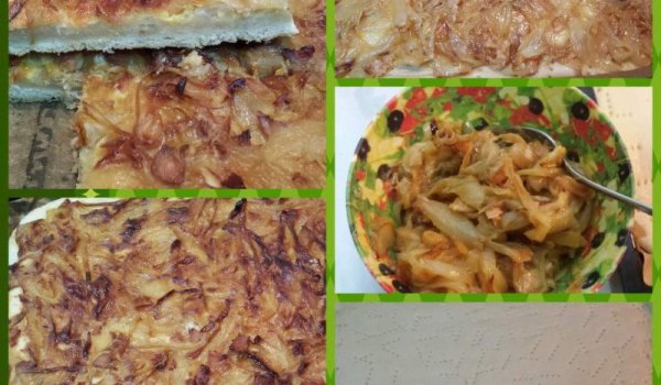 Питка с лук и риба тон (Coca de cebolla i atún)