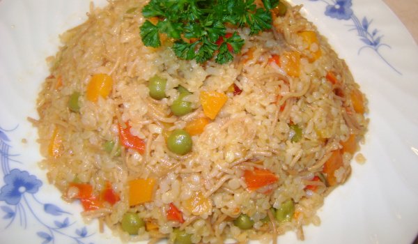 Постен булгур с фиде и зеленчуци в мултикукър