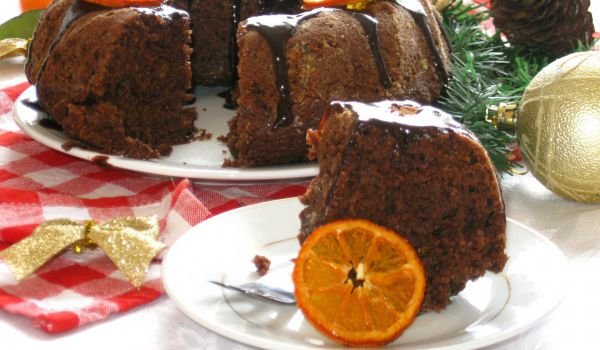 Постен кейк с грис и мандарини