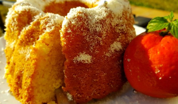 Постен кекс с мандарини и кокос