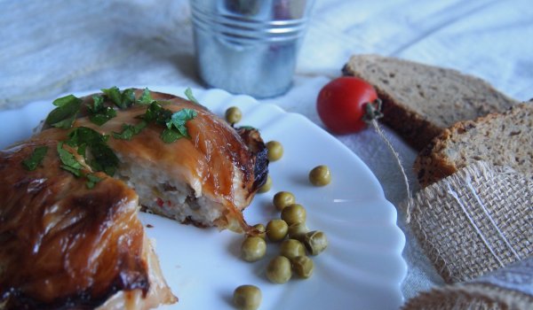 Постен ориз в зелеви купички