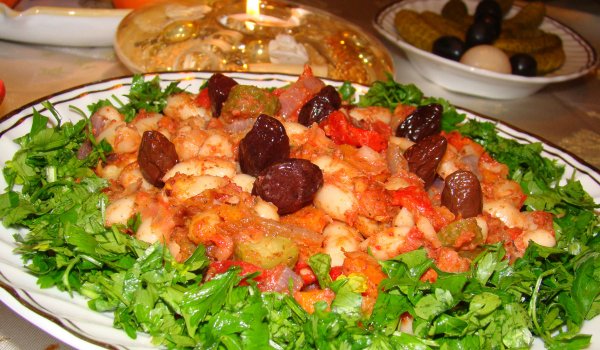 Постен зрял фасул на фурна