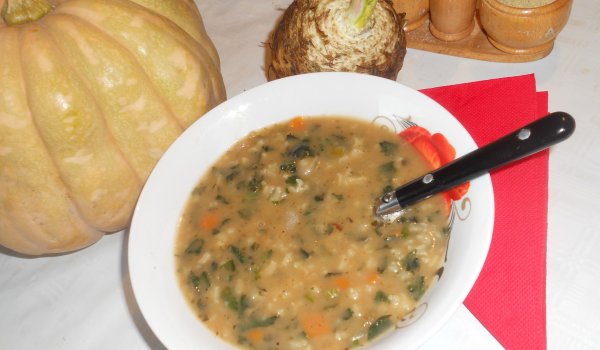 Постна яхния от коприва и тиква