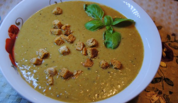 Постна супа с грах и печурки