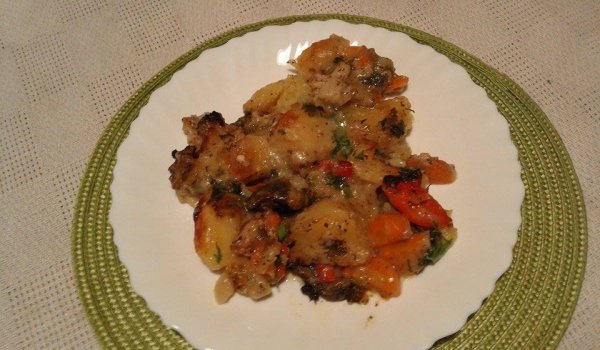 Постни картофи с карфиол на фурна