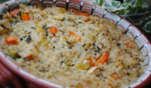 Постни тиквички с ориз на фурна