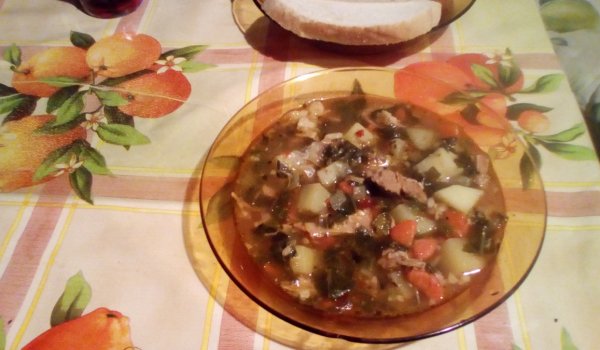 Пролетна агнешка чорба със зарзават