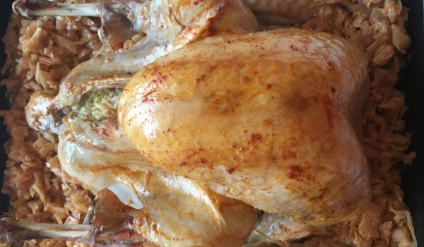 Пуйка с ябълки и праз