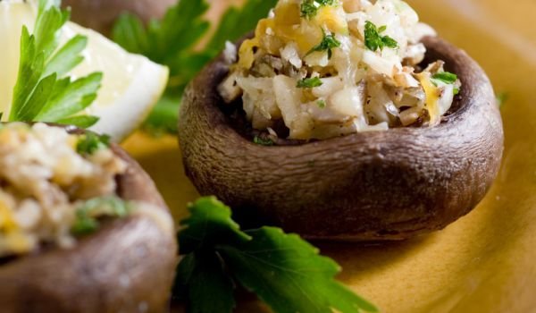 Пълнени гъби със сметана и ориз