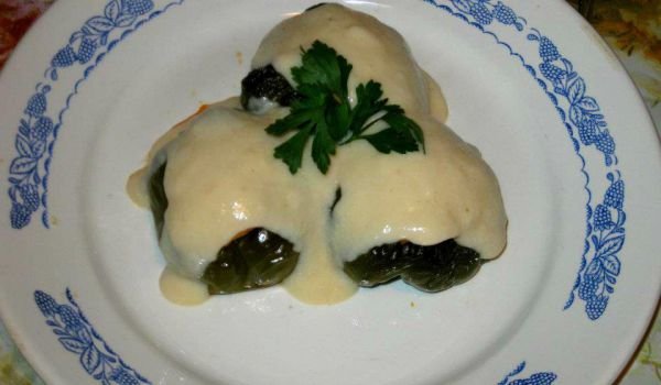 Пълнени камби с картофи и топено сирене