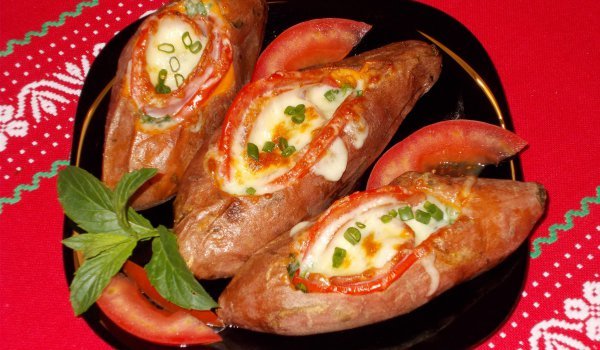 Пълнени сладки картофи