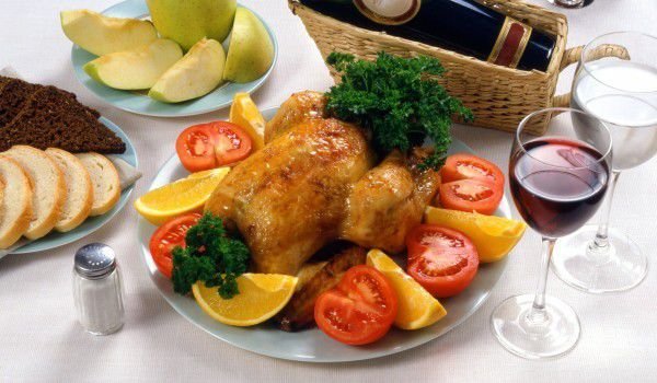 Пълнено пиле с хлебни трохи и чирозо