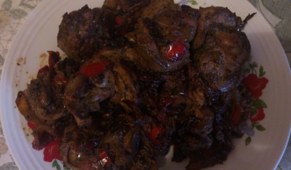 Пържени дробчета с чушка