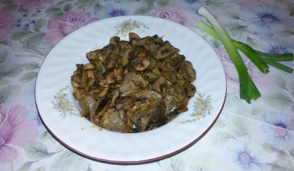 Пържени сърца с гъби