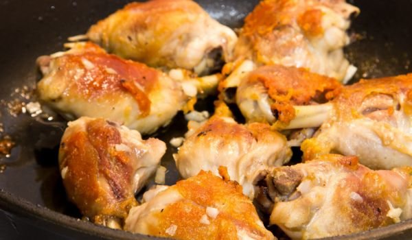 Пържено пиле със зеленчуци