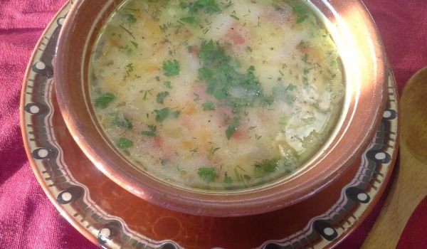Пъстра чорбица с бейби картофи и ориз
