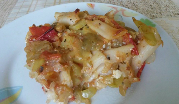 Рататуй с макарони и тофу