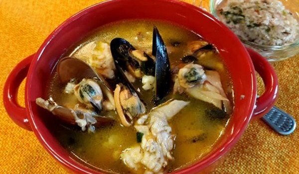 Рибена чорба от попчета и глави на калкан