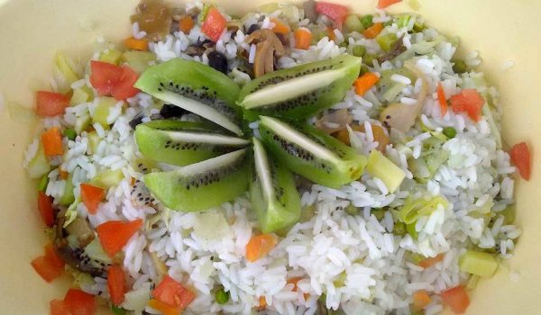 Ризото Брияни с киви и горски гъби