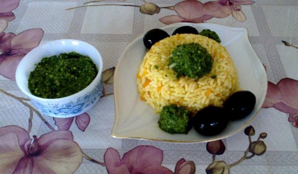 Ризото с моркови и спанак