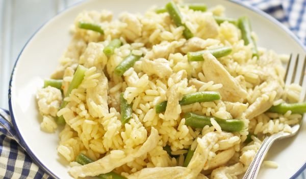 Ризото с пиле и зелен фасул