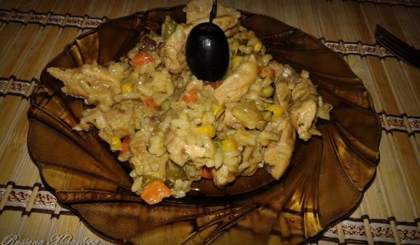 Ризото със свинско и зеленчуци в сос