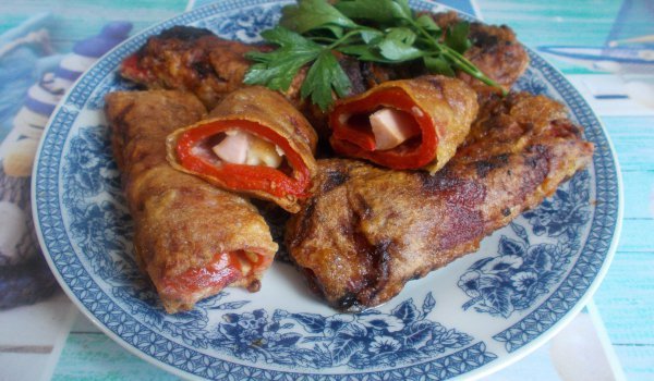 Рулца от червени чушки