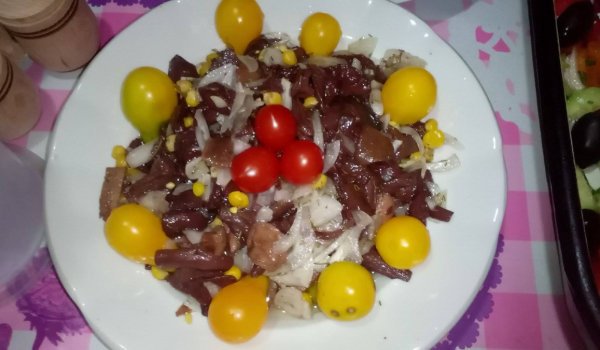 Салата Рижики с лук