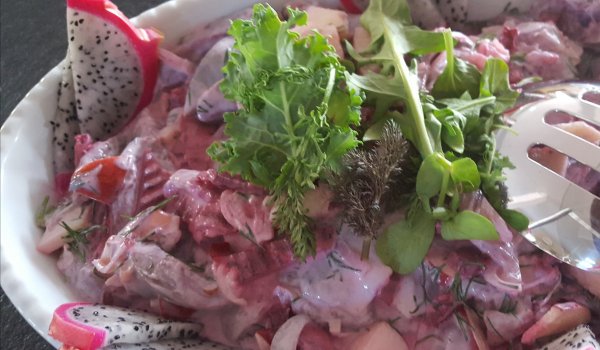 Салата с маринована херинга и цвекло