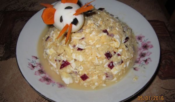 Салата с ряпа и яйца