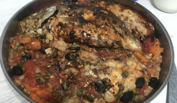 Шаран с кафяв ориз