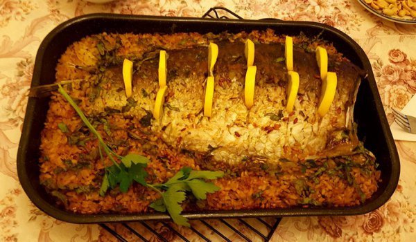 Шаран с ориз на фурна