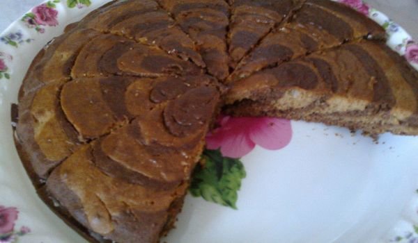 Шарен кекс без яйца и мляко