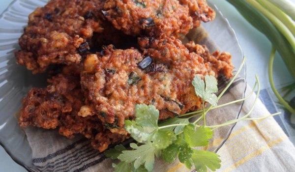 Шницели със зелен лук