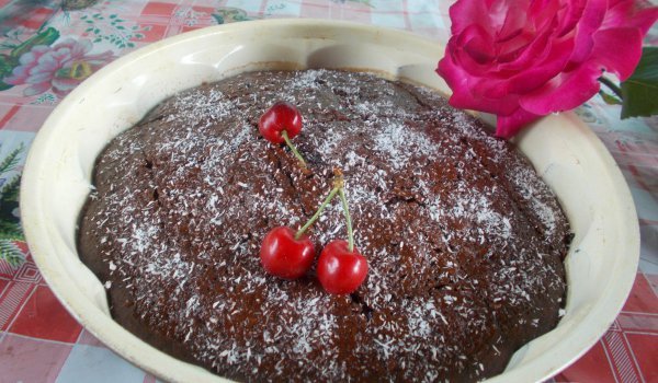 Шоколадов кекс с череши и кокос