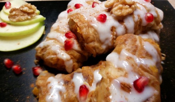 Щрудел с тиква, ябълки и бяла глазура