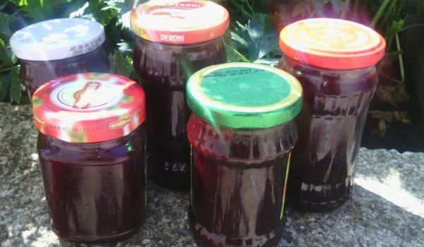 Сладко от сини сливи с канела