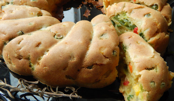 Солен кейк с картофено пюре и зеленчуци