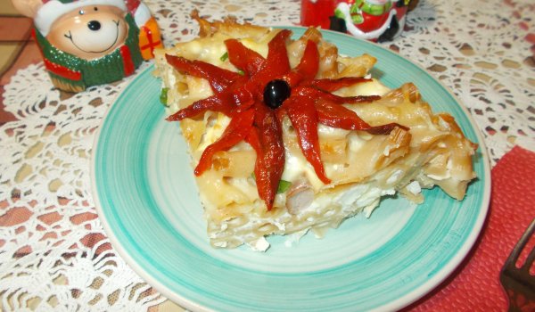 Солена макаронена запеканка