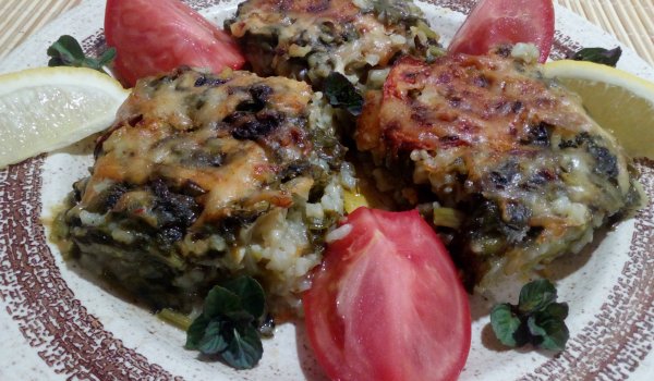 Спанак с ориз и гъби