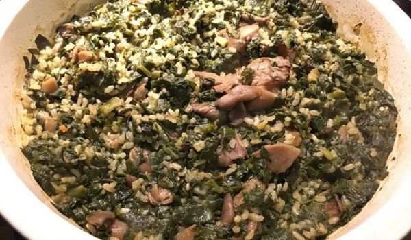 Спанак с ориз и кладница