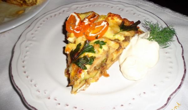 Спанак с тиквички и козе сирене