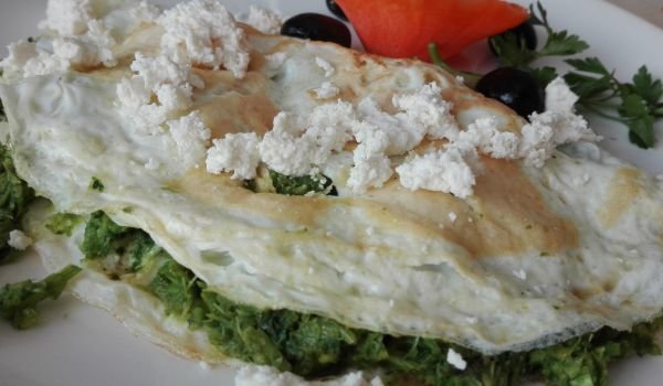 Спанак в омлети