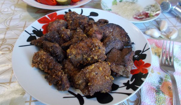 Свински дроб с чесън и оцет