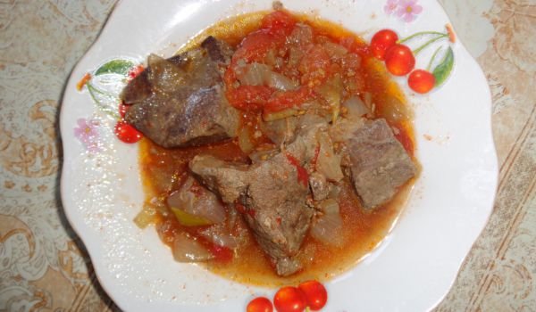 Свински дроб с кромид лук