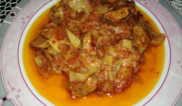 Свинско контра филе с прясно зеле