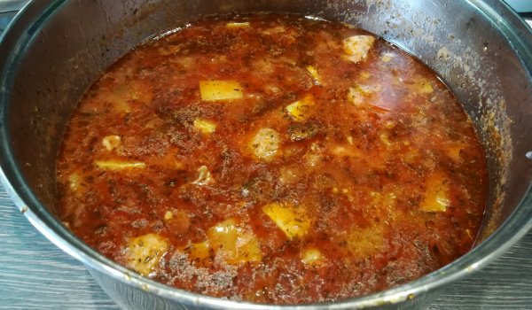 Свинско с картофи и патладжан