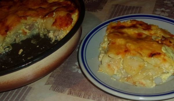 Свинско с картофи и заливка